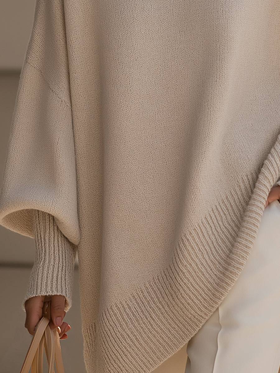 Jennifer | Oversized Sweater with Draping and Wide Neckline