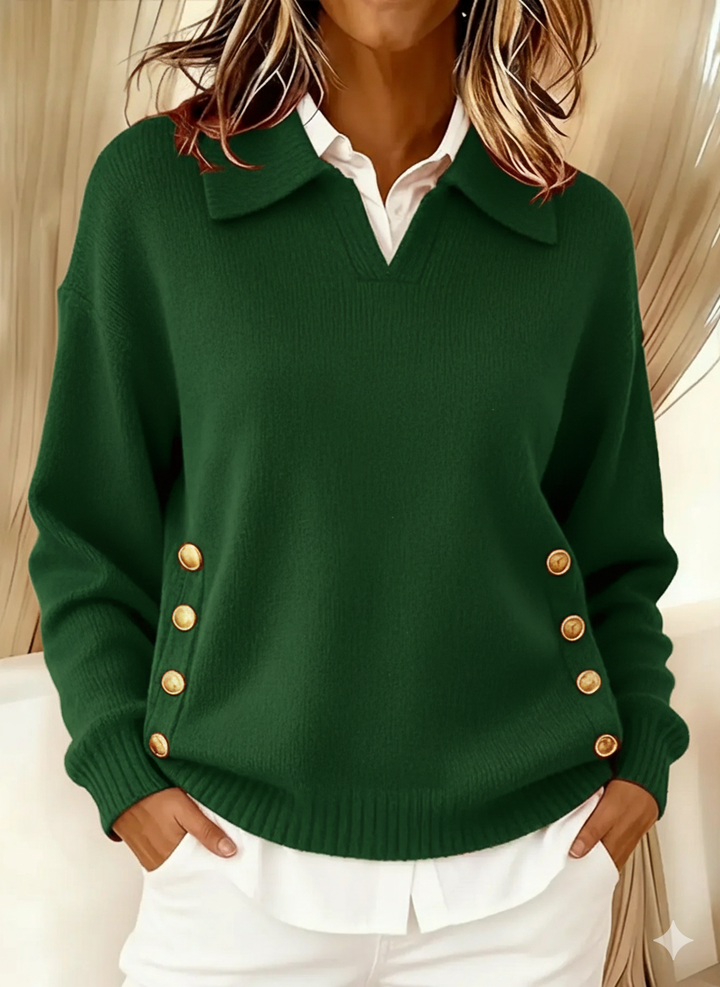 Rieke | Sweater with V-neck and Collar