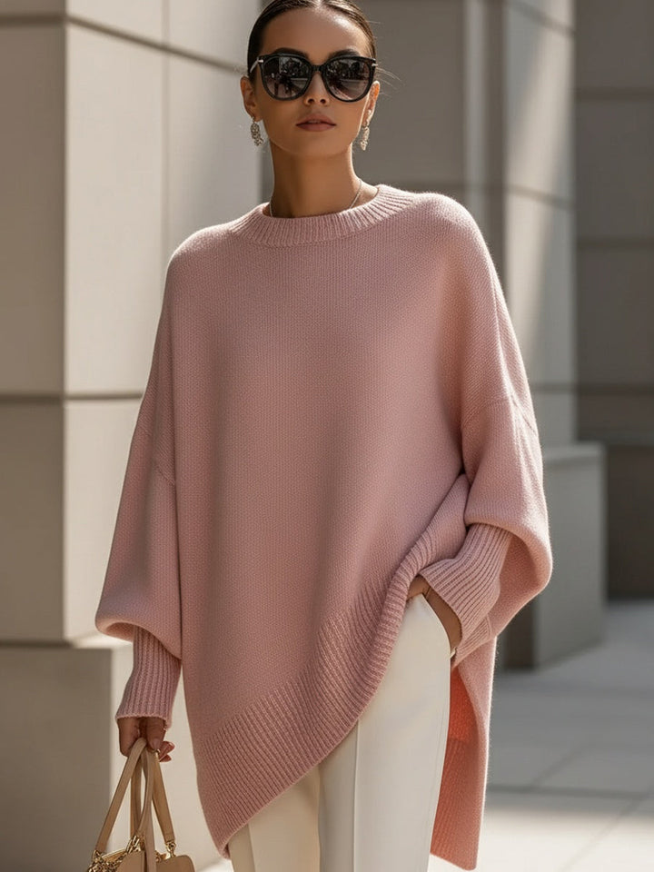Jennifer | Oversized Sweater with Draping and Wide Neckline