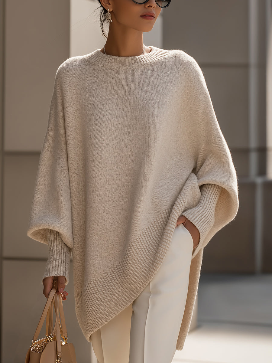 Jennifer | Oversized Sweater with Draping and Wide Neckline