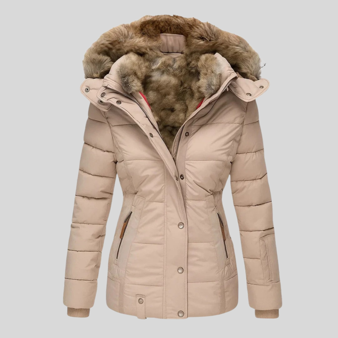 Bochra™ | Quilted parka with faux fur hood