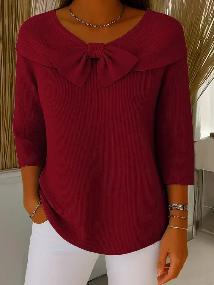 Wendeline | Sweater with Bow and Round Neckline