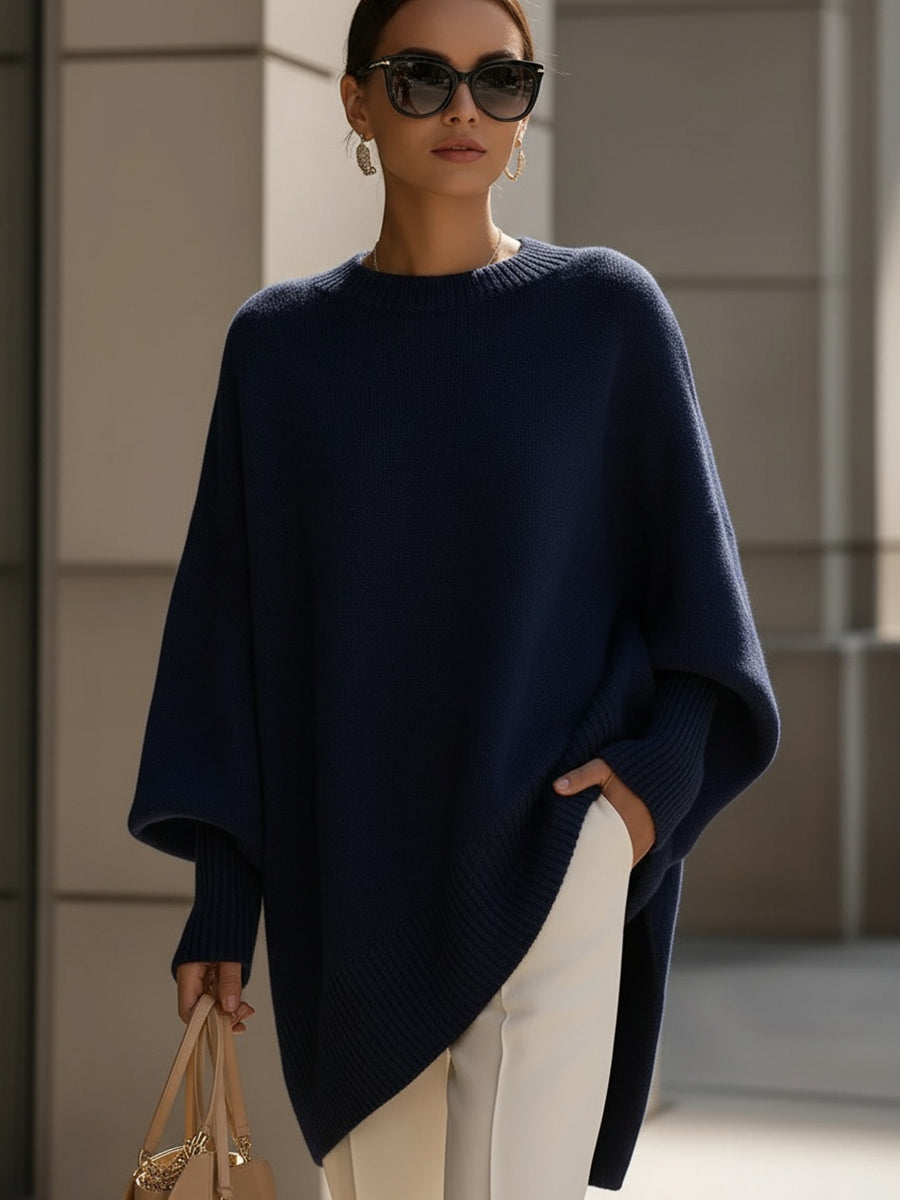 Jennifer | Oversized Sweater with Draping and Wide Neckline