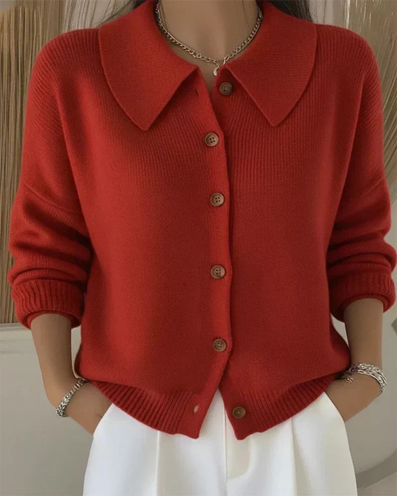 Klaasje | Cardigan with Button Collar