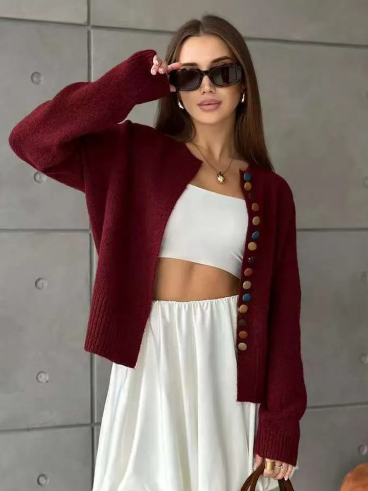 THE NOELLE | ACCENT BUTTON CARDIGAN