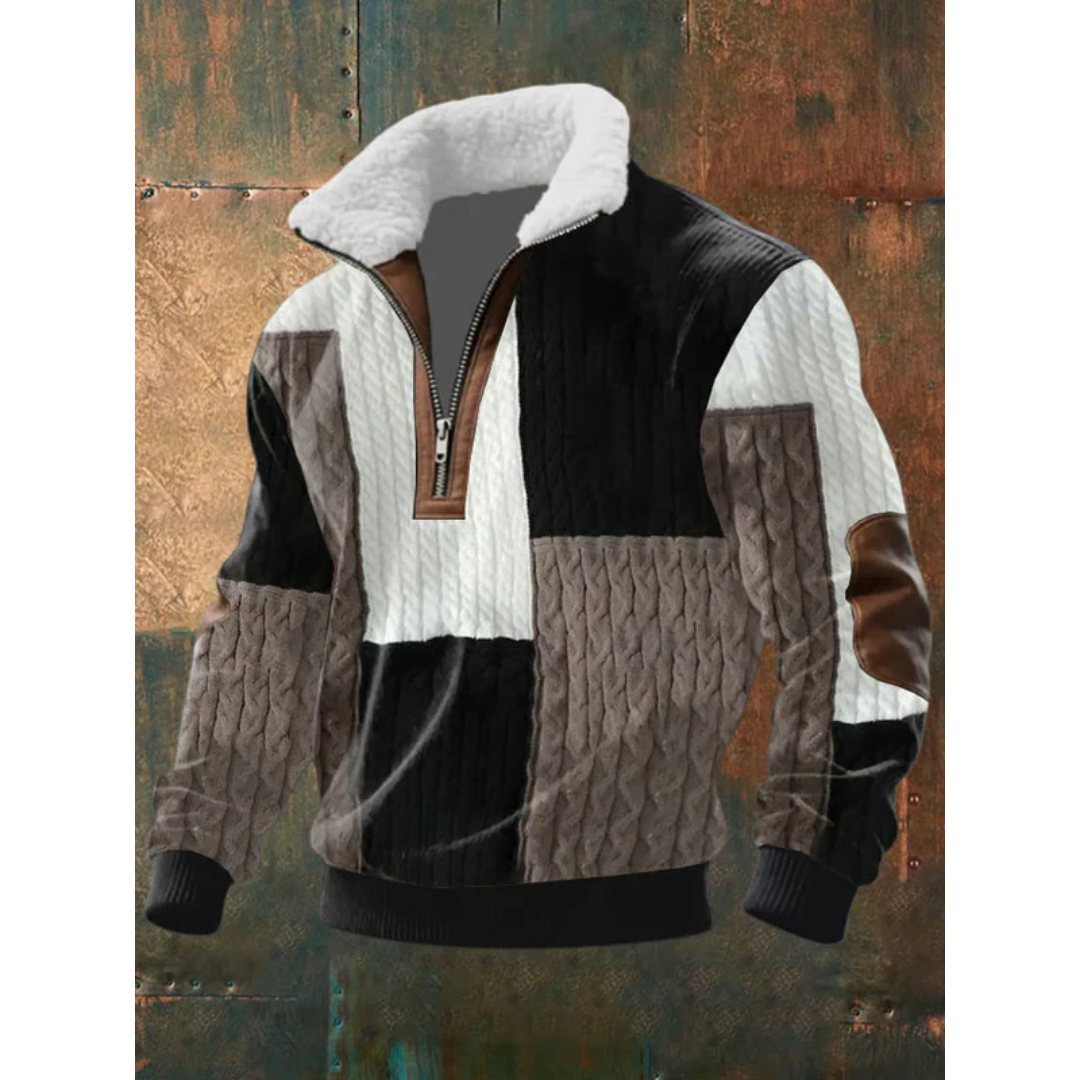 Ettiene | Fleece turtleneck with zipper and high collar