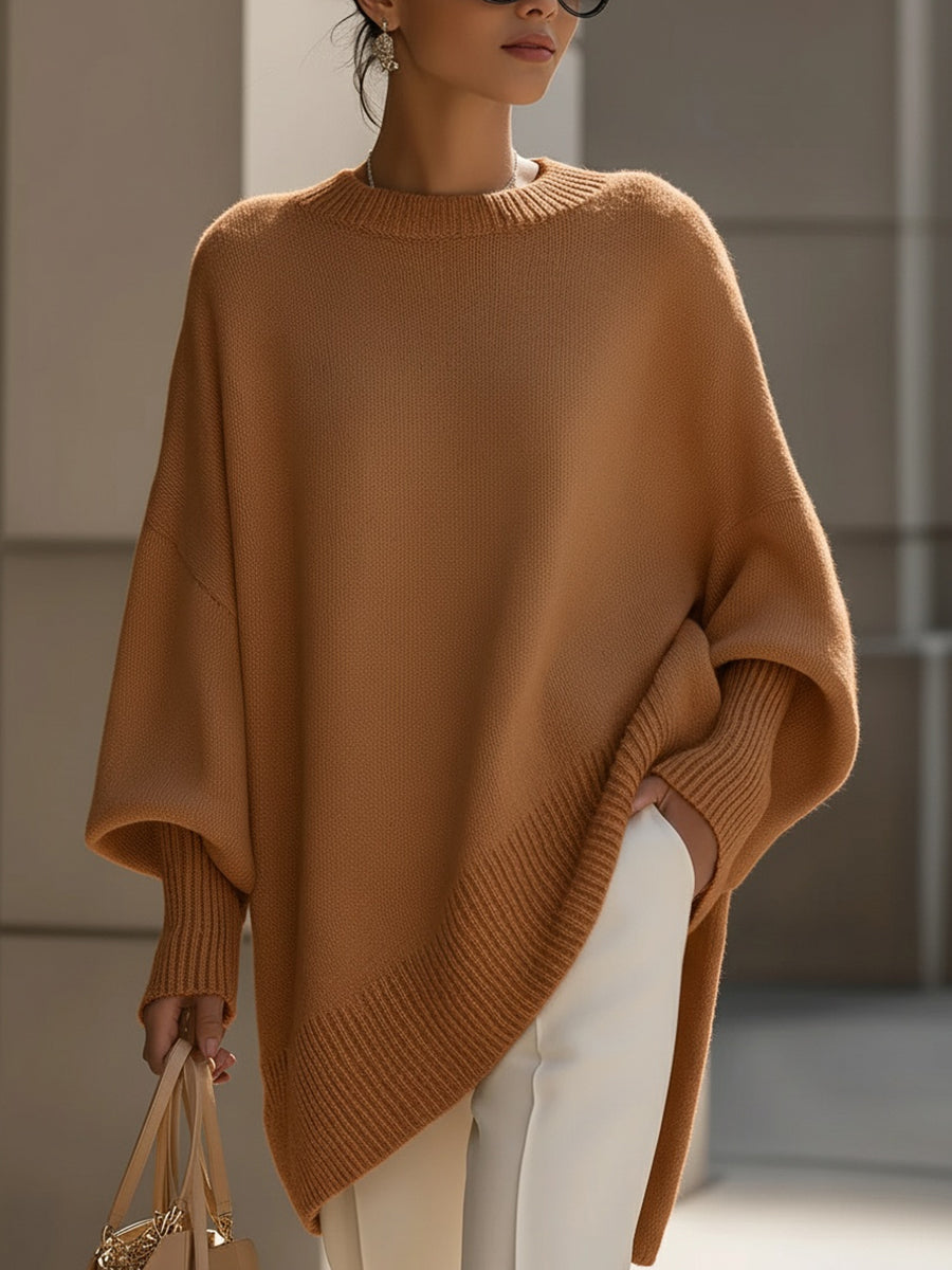 Jennifer | Oversized Sweater with Draping and Wide Neckline