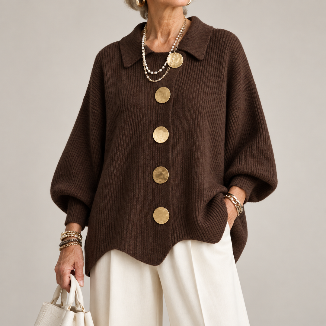 Ardelle™ | Oversized Cardigan with Collar