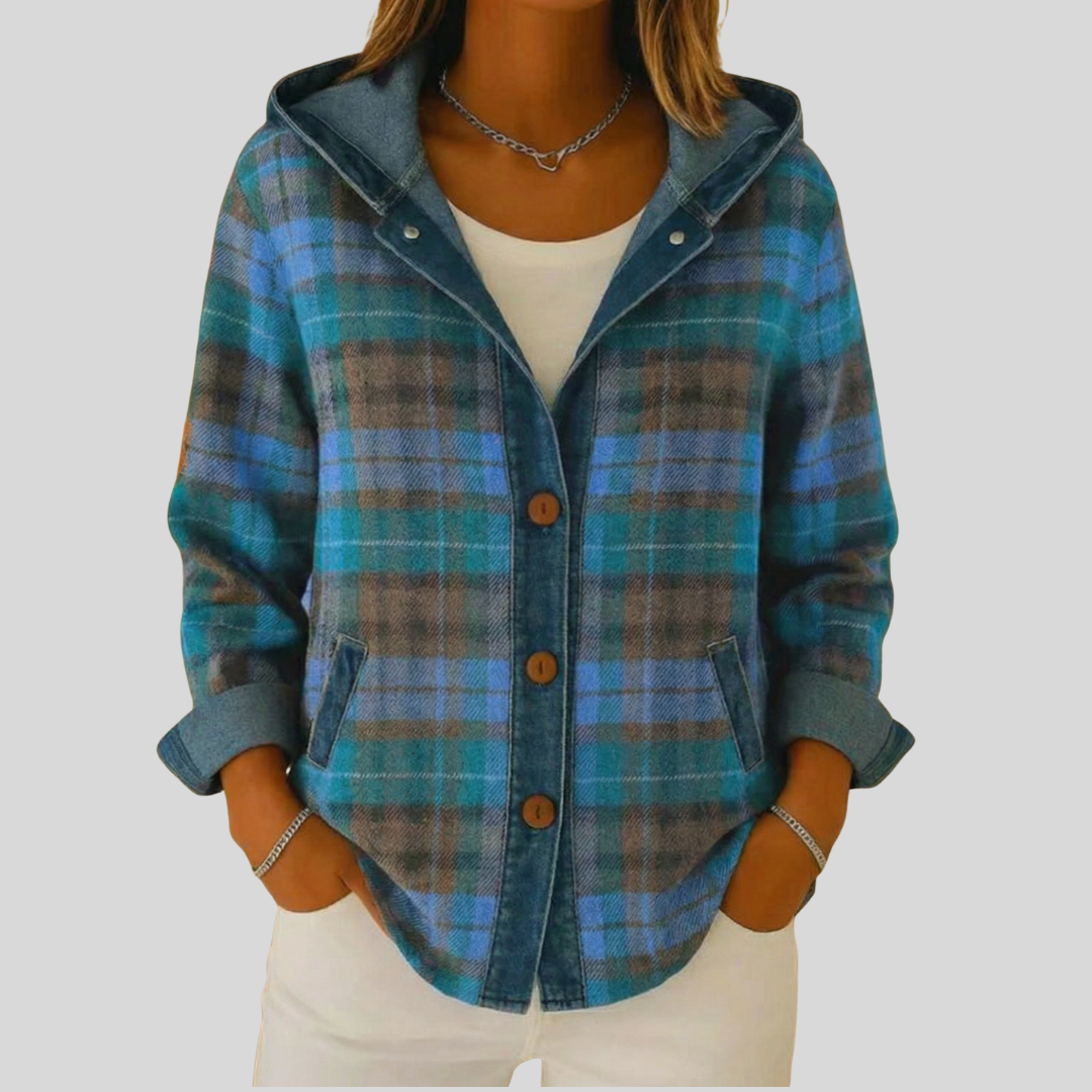 Bevlyn | Plaid Shacket with Hood
