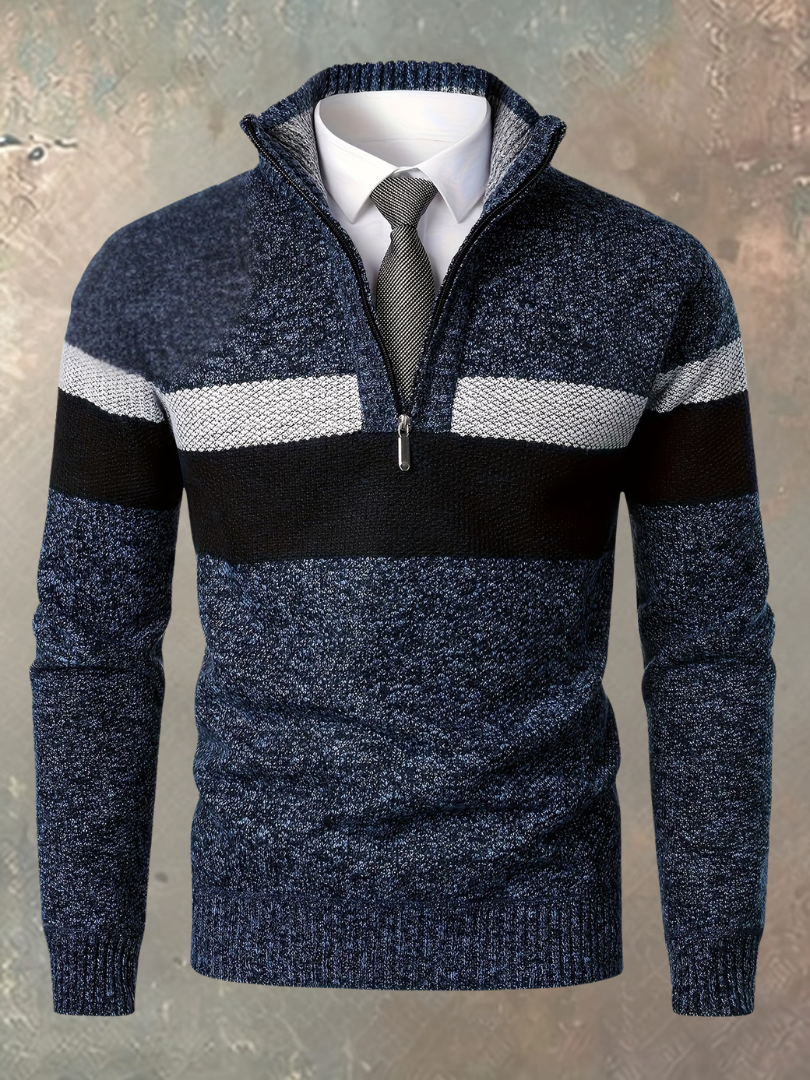 Stylish Men's Sweater with Half Zip