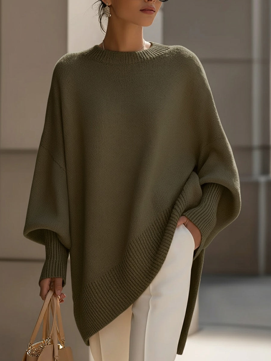 Jennifer | Oversized Sweater with Draping and Wide Neckline