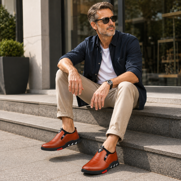 Elegant men's shoe with non-slip sole