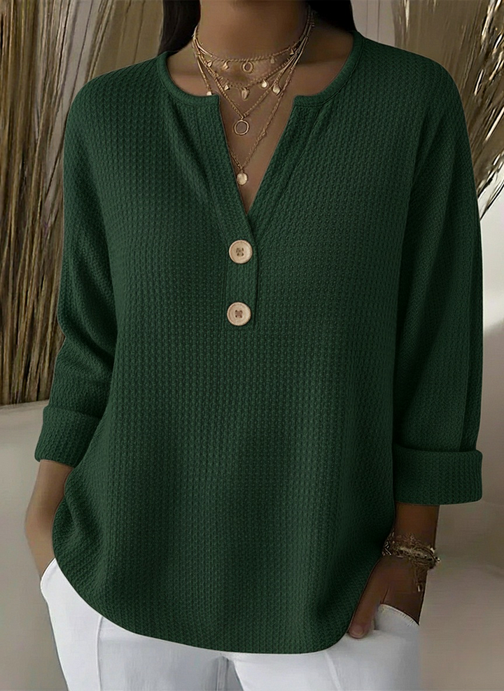 Aaltje | Top with Henley Buttons
