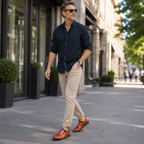Elegant men's shoe with non-slip sole