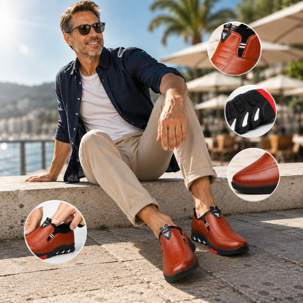 Elegant men's shoe with non-slip sole