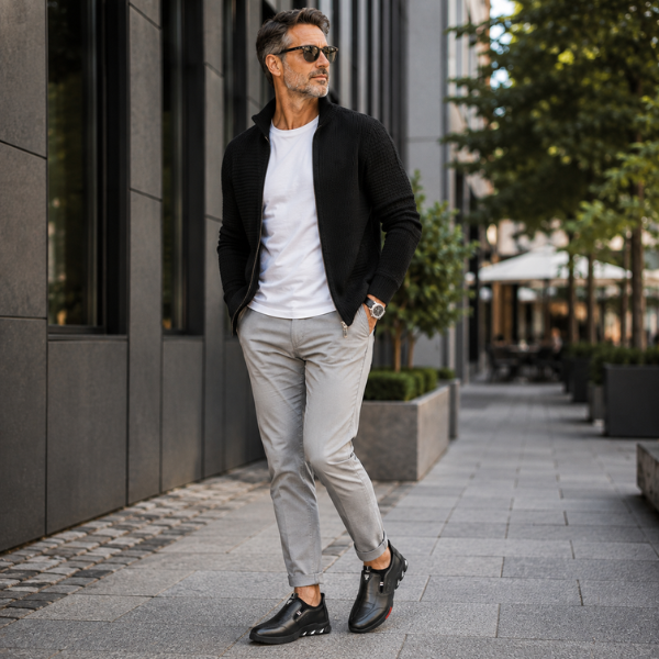 Elegant men's shoe with non-slip sole