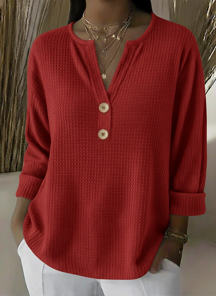 Aaltje | Top with Henley Buttons
