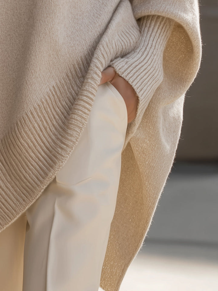 Jennifer | Oversized Sweater with Draping and Wide Neckline