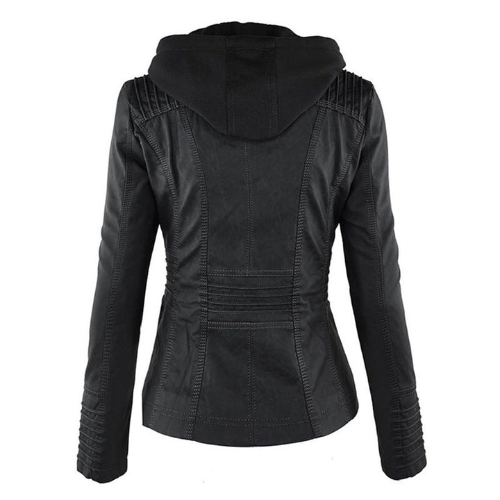 Cordelia - Elegant Hooded Biker Jacket