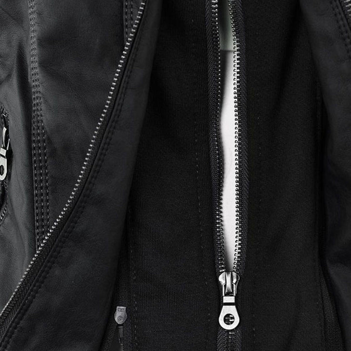 Cordelia - Elegant Hooded Biker Jacket