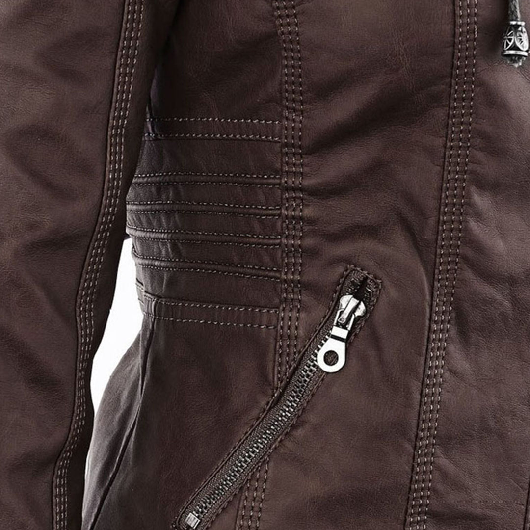 Cordelia - Elegant Hooded Biker Jacket