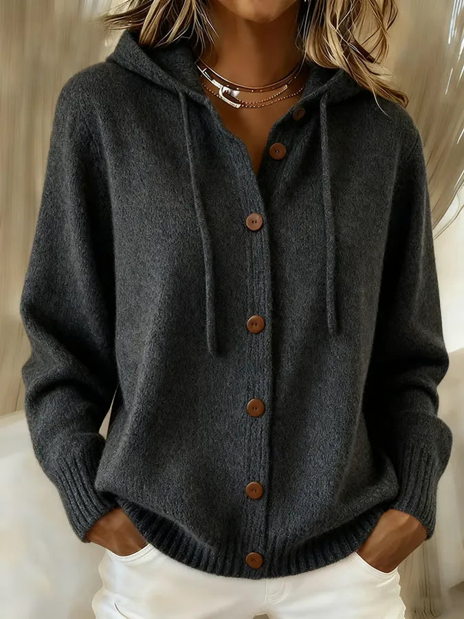 Tessa | Cozy vest-hoodie with buttons