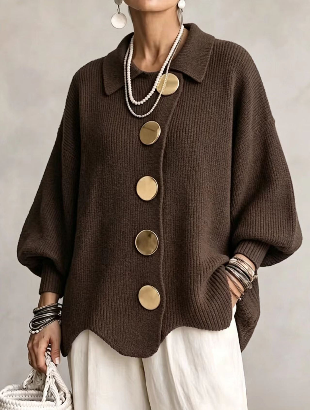 RUTH | Oversized Collared Cardigan