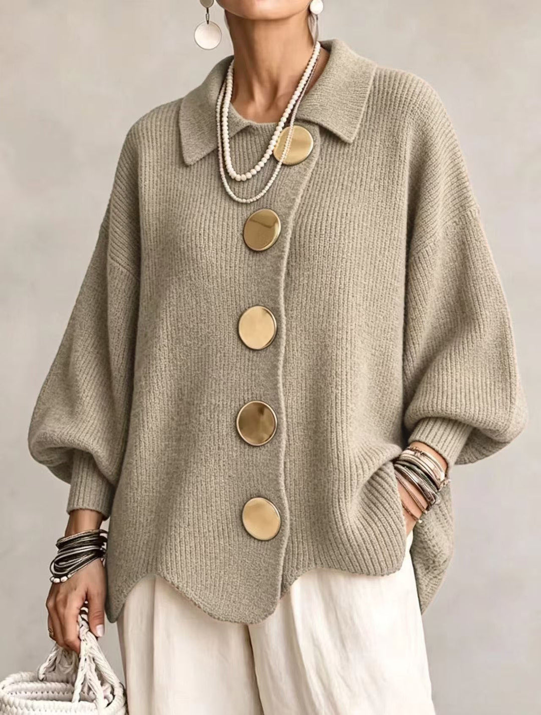 RUTH | Oversized Collared Cardigan