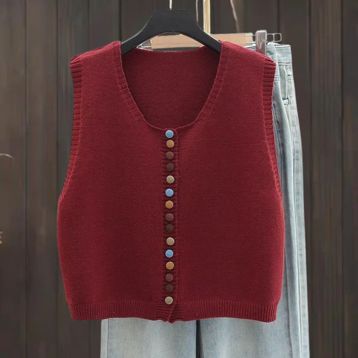 LE MARIBEL | KNIT VEST WITH COLORED BUTTONS