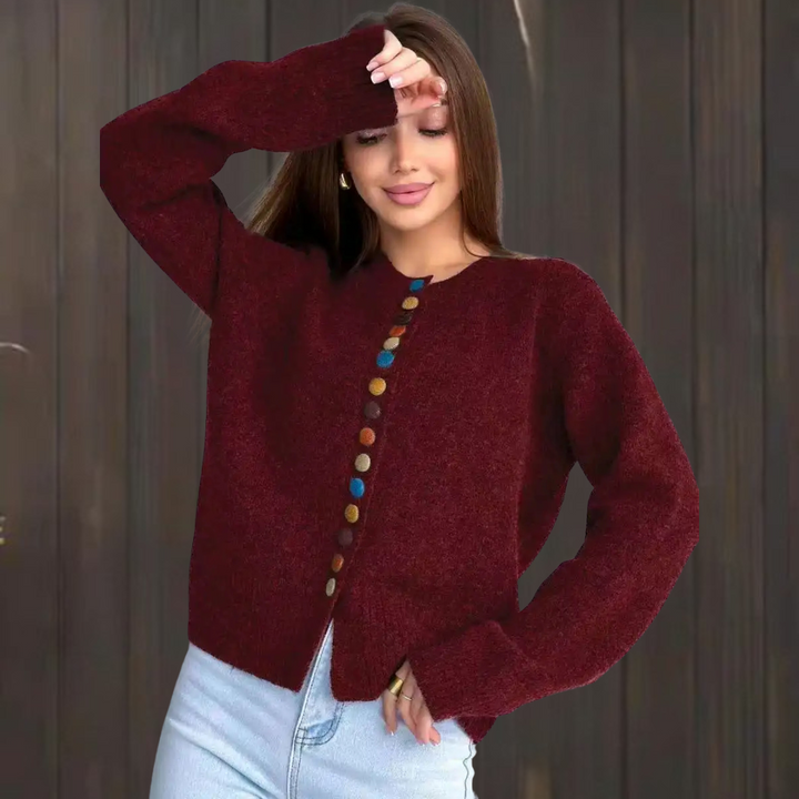 THE NOELLE | ACCENT BUTTON CARDIGAN