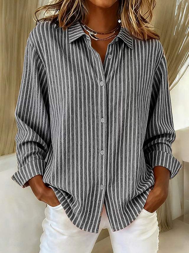 Gerda | Striped Shirt with Button Closure