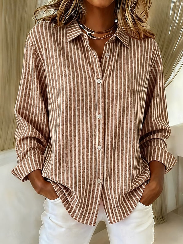 Gerda | Striped Shirt with Button Closure