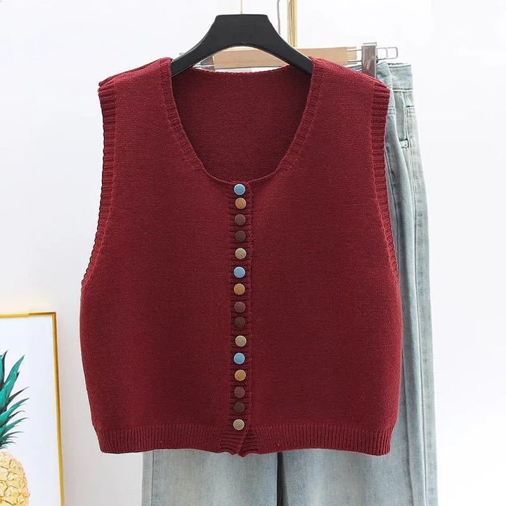 LE MARIBEL | KNIT VEST WITH COLORED BUTTONS