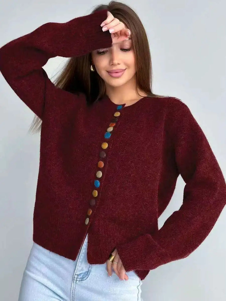 THE NOELLE | ACCENT BUTTON CARDIGAN