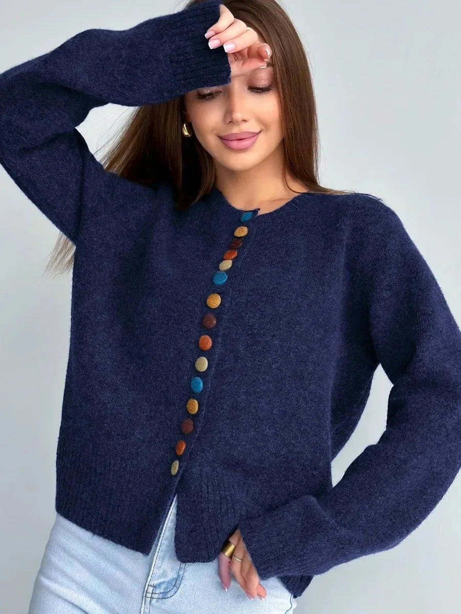THE NOELLE | ACCENT BUTTON CARDIGAN