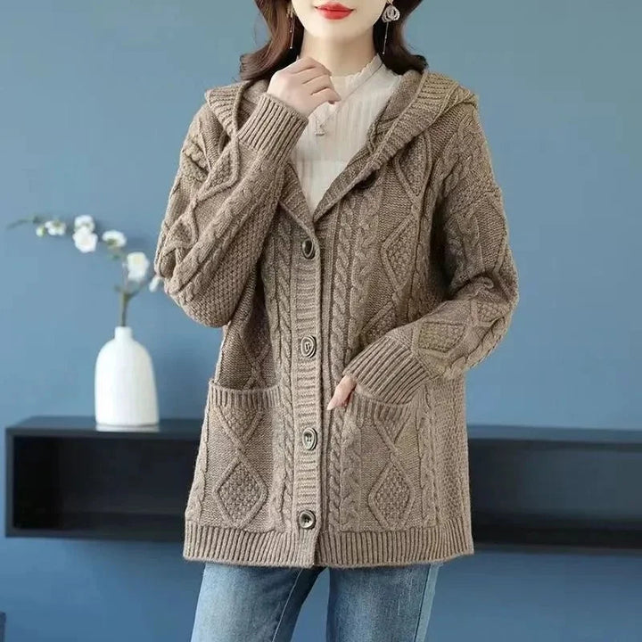 Lina™ - Elegant Diamond Knit Cardigan