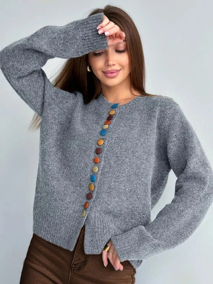 THE NOELLE | ACCENT BUTTON CARDIGAN