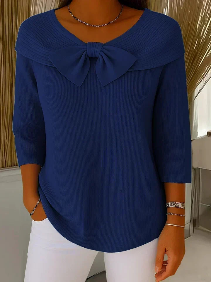 Wendeline | Sweater with Bow and Round Neckline