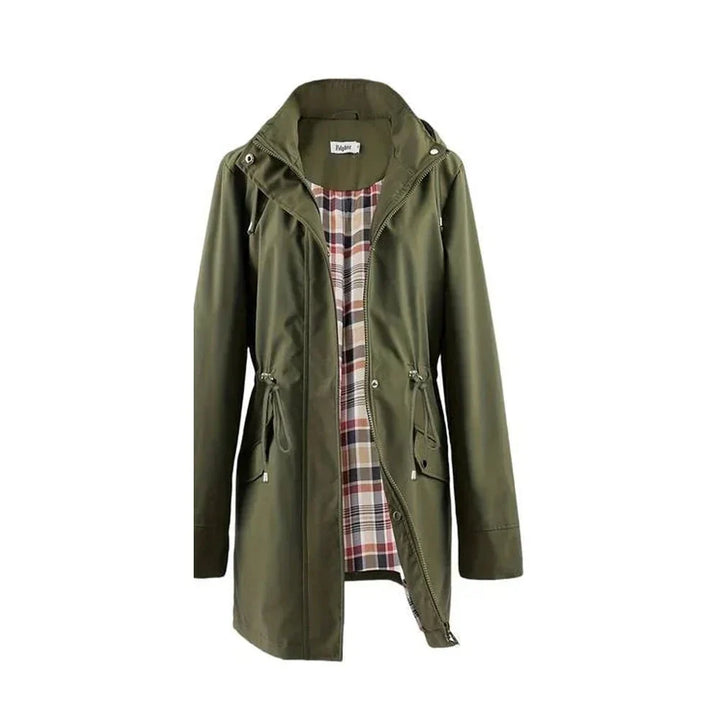 Bryony - Hooded Check-Lined Rain Jacket