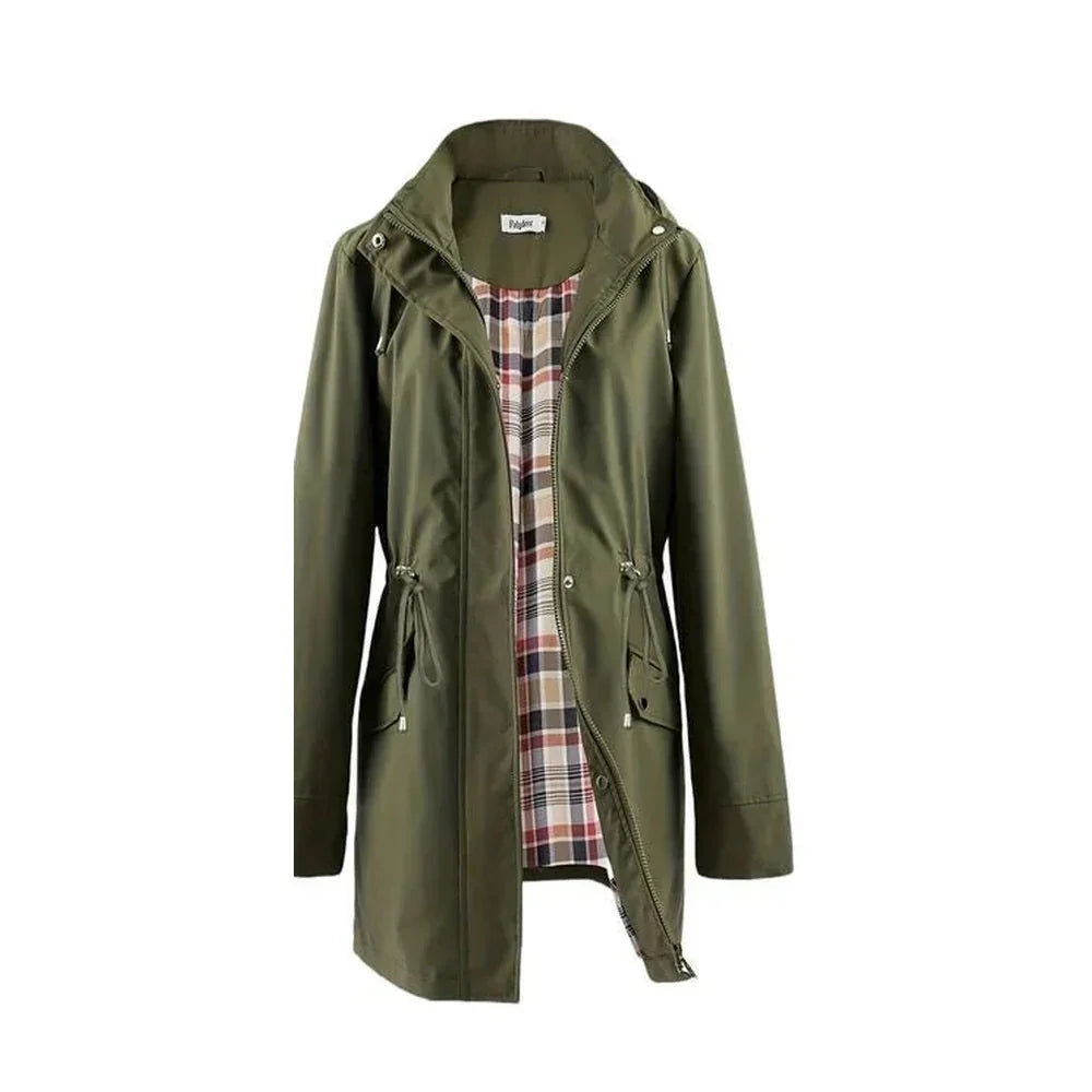 Imogen - Hooded Rain Jacket With Check Lining
