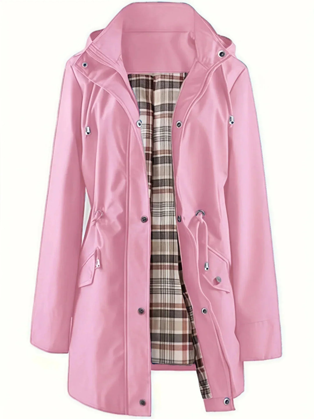 Imogen - Hooded Rain Jacket With Check Lining
