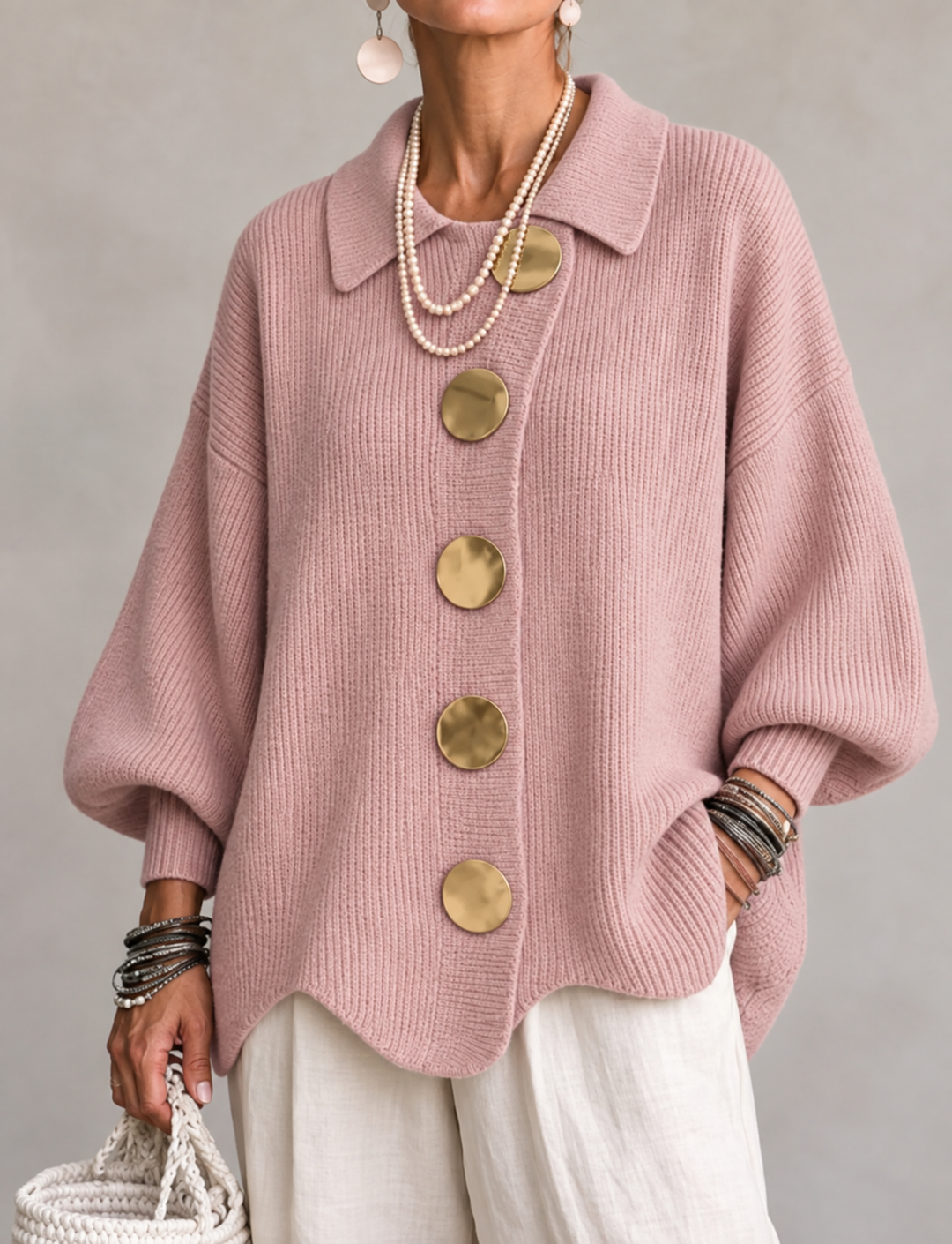 Ardelle™ | Oversized Cardigan with Collar