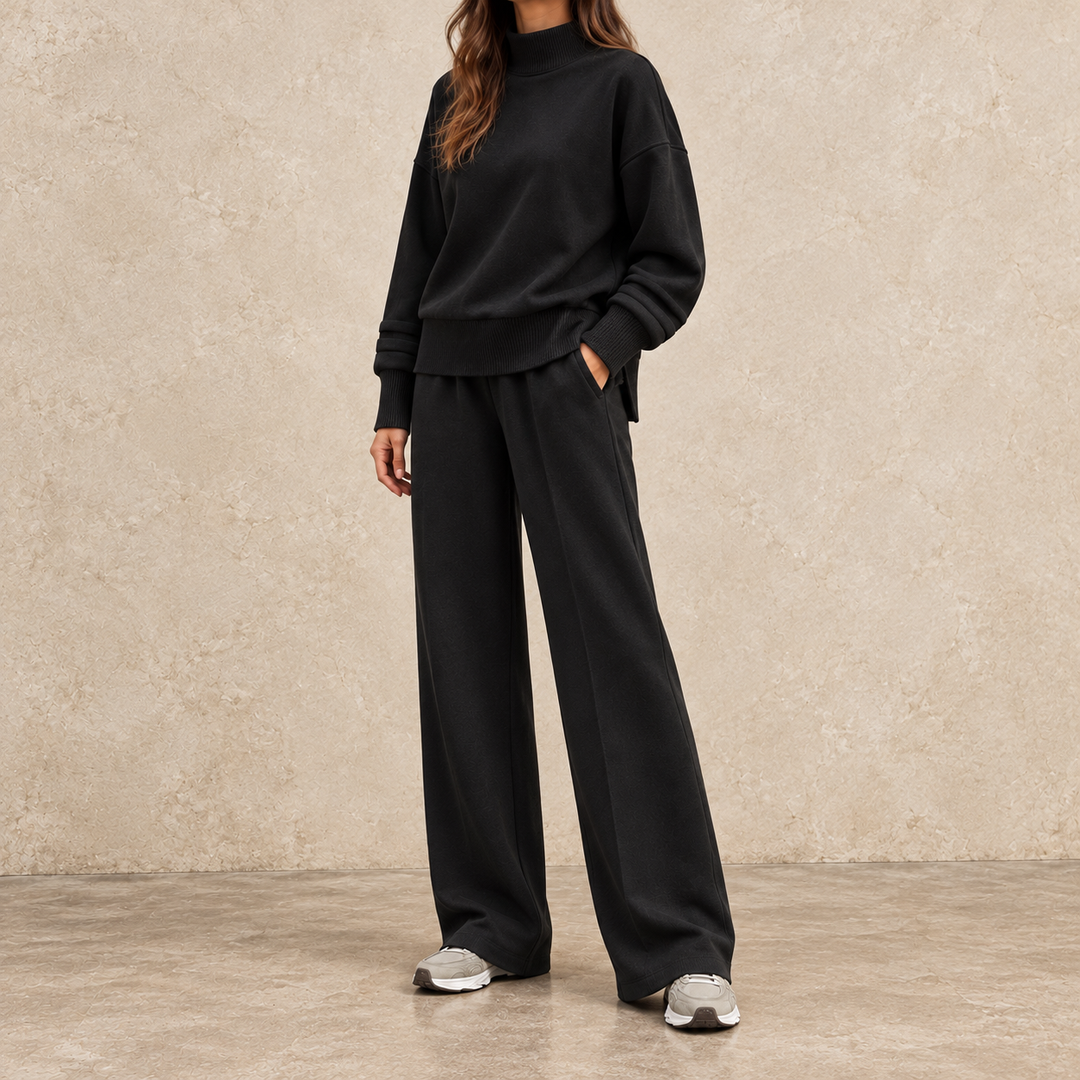 Clizia | Set with Funnel Neck and Wide Pants