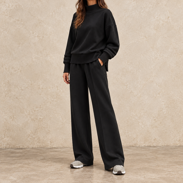 Clizia | Set with Funnel Neck and Wide Pants