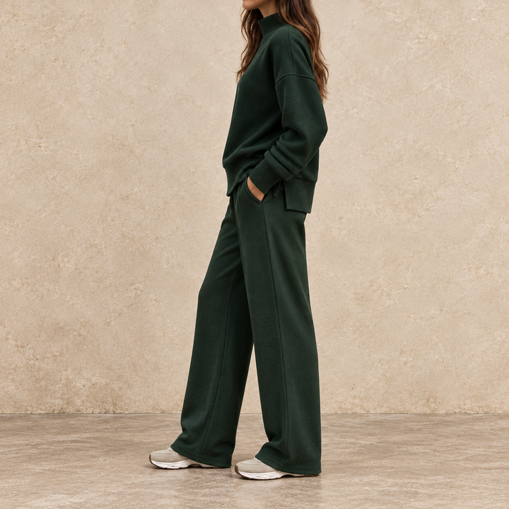 Clizia | Set with Funnel Neck and Wide Pants