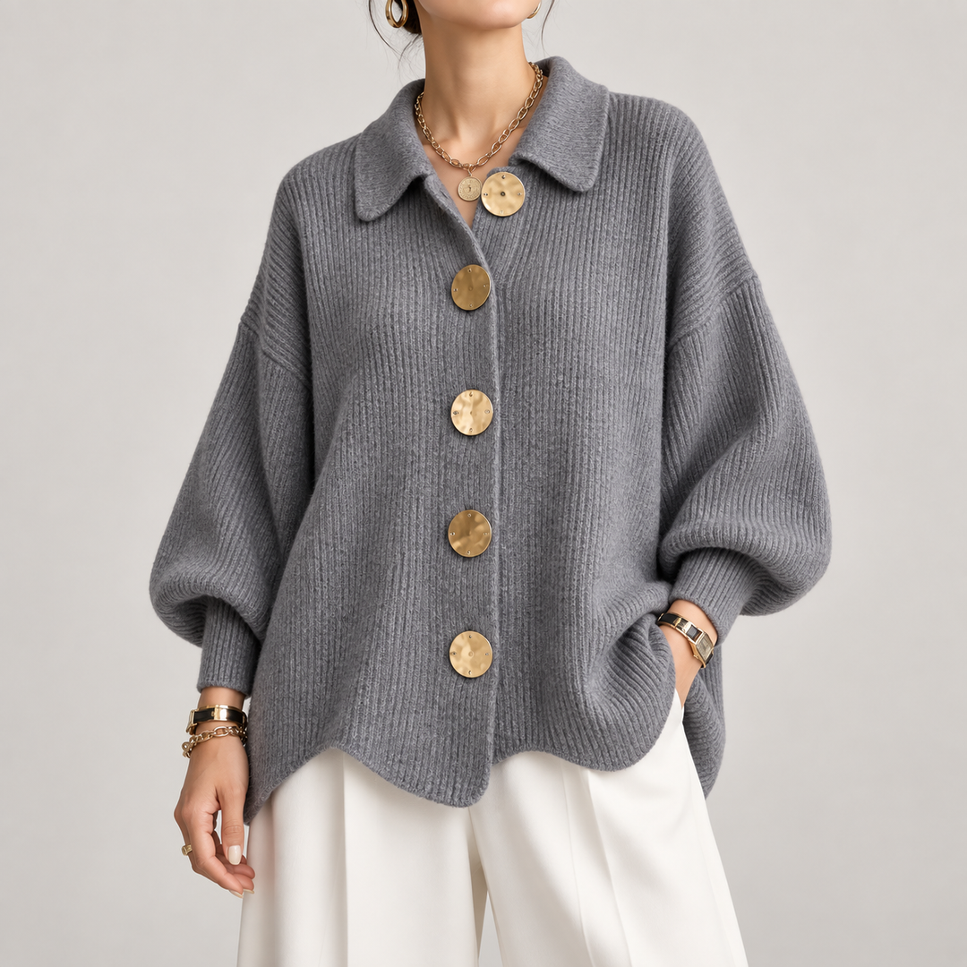 Ardelle™ | Oversized Cardigan with Collar