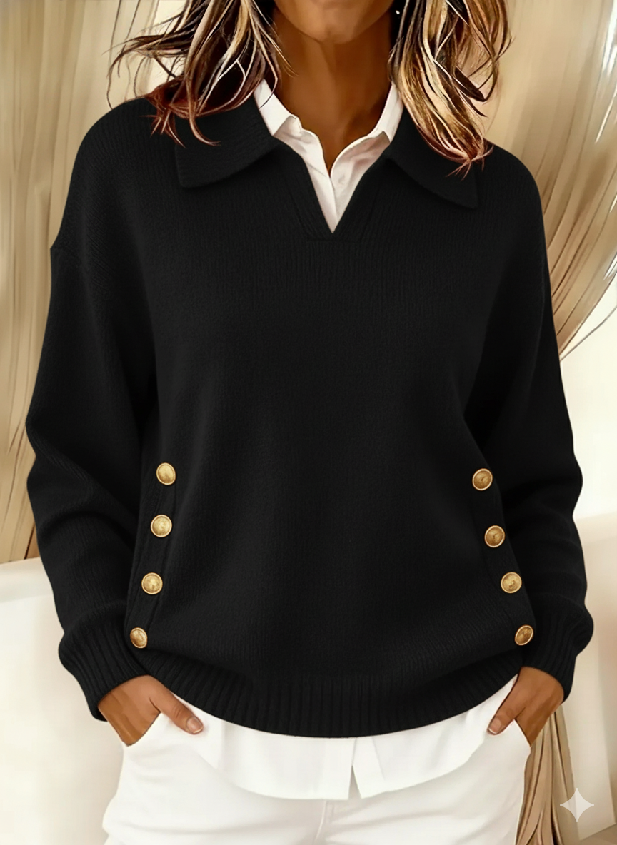 Rieke | Sweater with V-neck and Collar