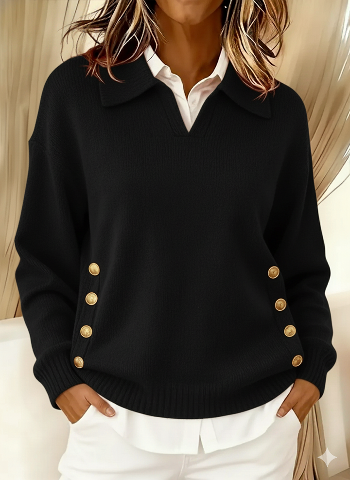 Rieke | Sweater with V-neck and Collar