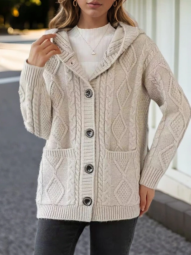 Lina™ - Elegant Diamond Knit Cardigan