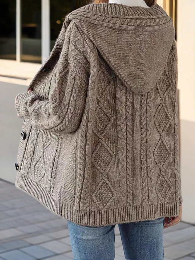 Lina™ - Elegant Diamond Knit Cardigan